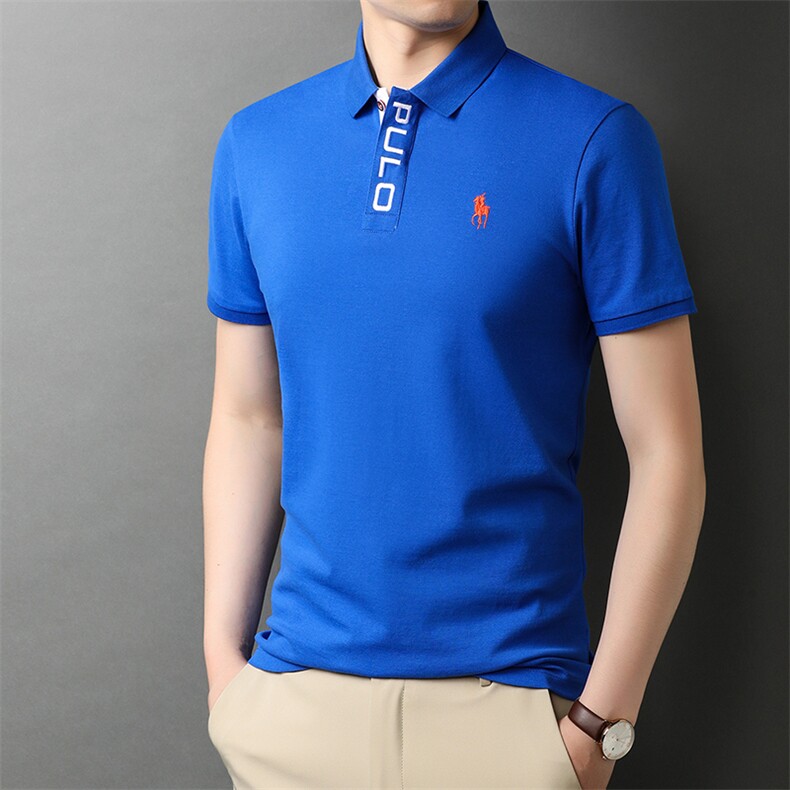 夏季新款男士翻领短袖t恤中年有领男装上衣服休闲POLO衫,男装T恤,电商B212（原钱塘6029）