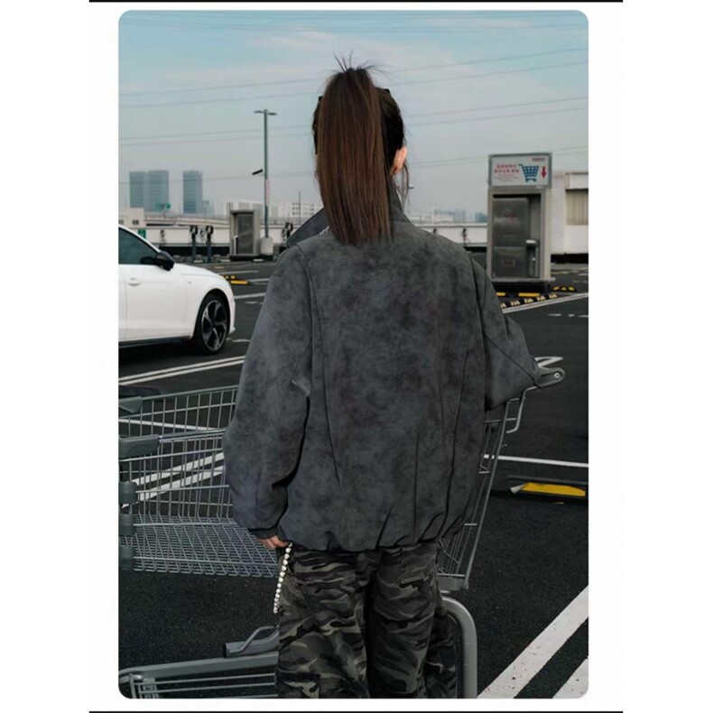 网图2026春季抖音得物高品质新款扎染PU皮衣雾面皮夹克外套男P58,男装夹克,星座207