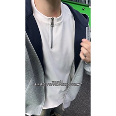 重磅高品质硬挺boxy26春装美式高街结构撞色拼接连帽卫衣开衫外套，女装短外套，电商A486-1