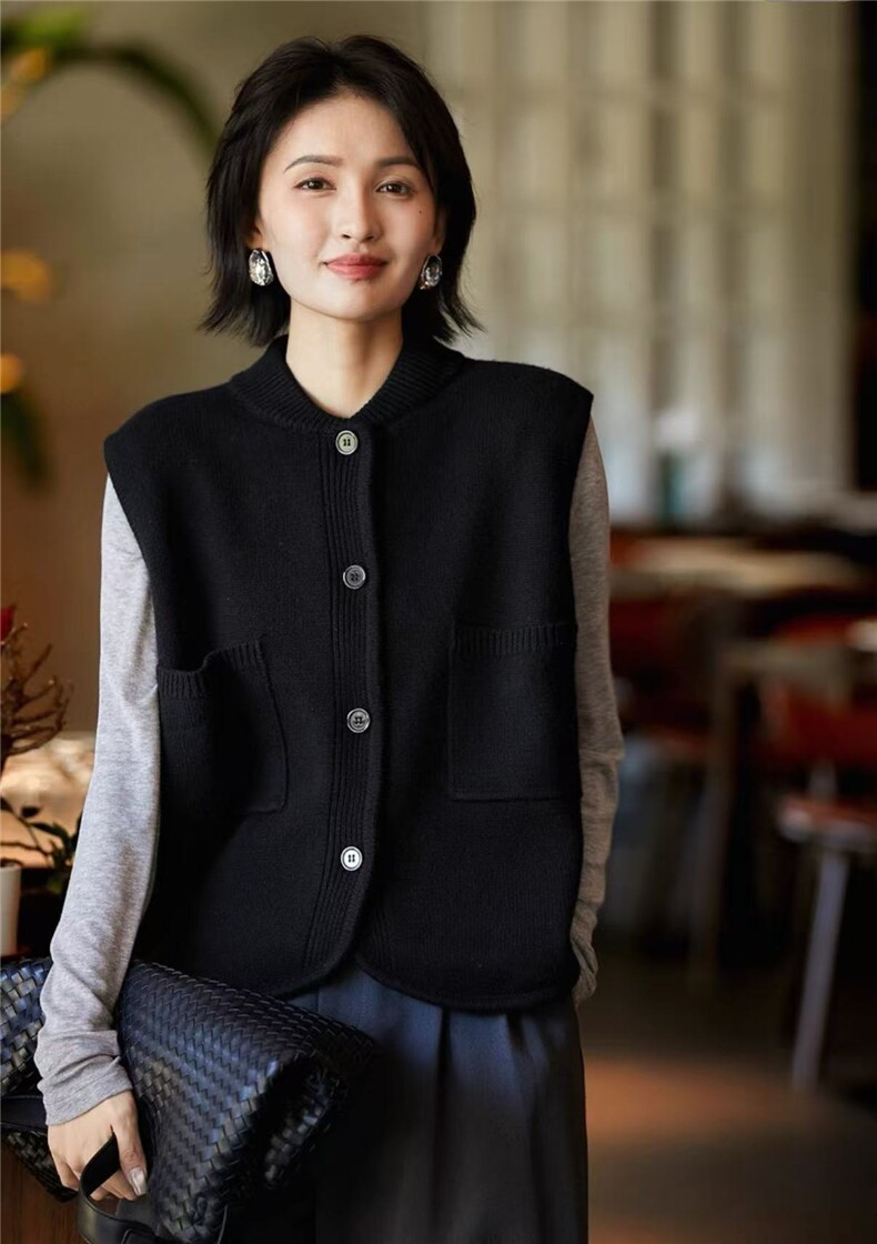 2025年秋季百搭时尚百搭通勤简约休闲马甲,女装马甲,羿纯羊绒