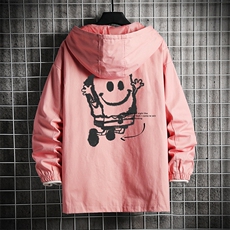 JK41245-P85海绵宝宝纯棉连帽夹克男士大码工装夹克男网格，男装夹克，电商A040A