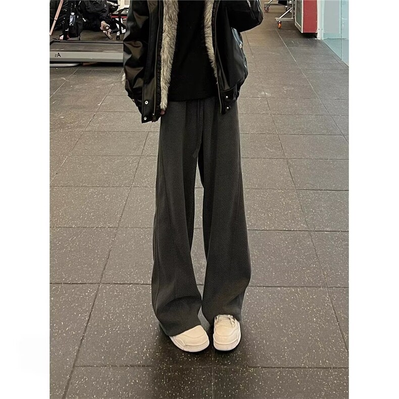 新款休闲裤男士秋冬季加厚直筒长裤百搭阔腿裤子LJ844-P54加绒58,男装卫衣,星座1008