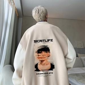 摇粒绒棒球服男大码开衫卫衣男夹克 BF86213-P65图片