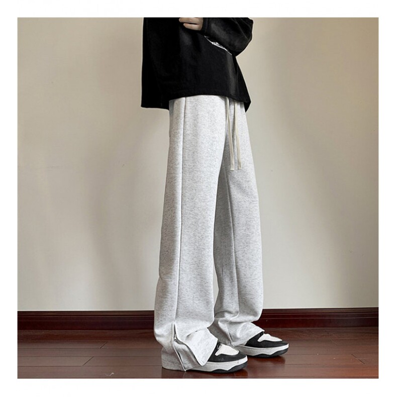 AK1910-P58美式高街复古风宽松拉链拼接运动卫裤，女装休闲裤，星座617A-2