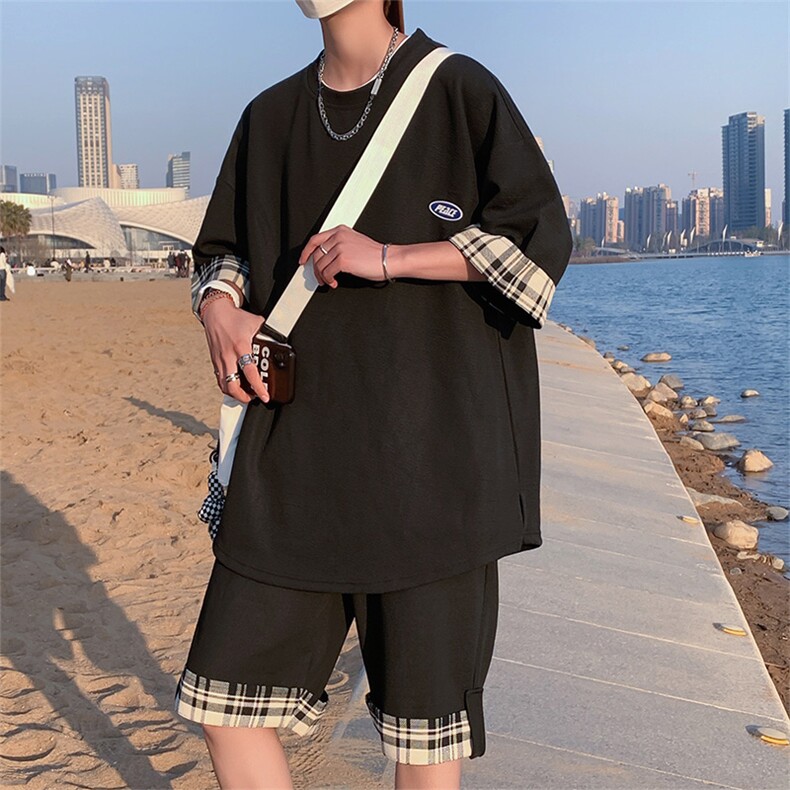 夏季短袖短裤套装TZ369P60,男装牛仔裤,电商A309