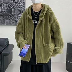 秋款男针织衫连帽开衫拉链毛衣外套M264P65，男装针织衫/毛衣，星座1013-1