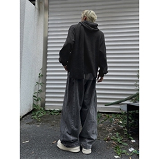 落肩袖慵懒风氛围感街头卫衣连帽竖纹肌理休闲卫衣HY856P55控88，男装卫衣，电商A102B