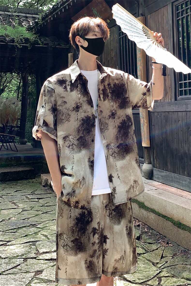 山水套装TZ77823特P50衬衫DCS77824特P30DK77825特P20套装控98,男装衬衫,星座226-1