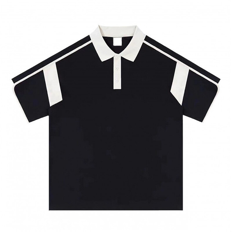网图夏季新款学院风接拼翻领POLO衫半袖T恤T021-P28，男装T恤，电商C310-1