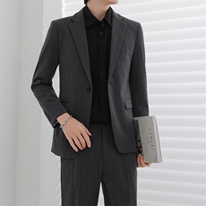 休闲西服男士韩版潮流痞帅小西装春季宽松百搭条纹外套XZ18-P138，男装西服套装，星座610（原A335）