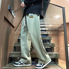 已注册直播抖音宽松侧拼三条杠休闲男裤卫裤C408K9502特P40，男装休闲裤，电商C408(原B339-1)