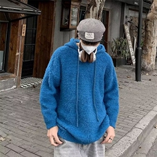 韩系慵懒风软糯圈圈纱加厚连帽毛衣M5732P68，男装针织衫/毛衣，星座1116-2