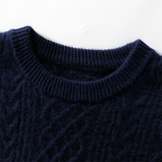 2025百搭时尚简约圆领长袖绞花羊绒衫，男装羊绒套衫，忠诺羊绒