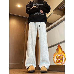 加绒加厚折痕立体裁剪弯刀裤运动卫裤A494特P49控88图片