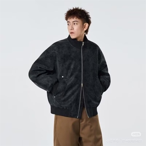 W11103-P75 网图现货 新款双拉链立领纯色休闲夹克外套松弛感百搭图片