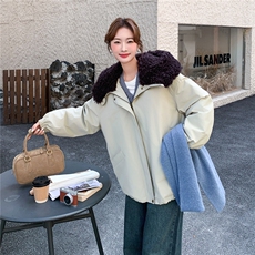 设计感毛领派克羽绒服女冬季2025新款韩系减龄厚实保暖白鸭绒外套，女装羽绒服，2C159