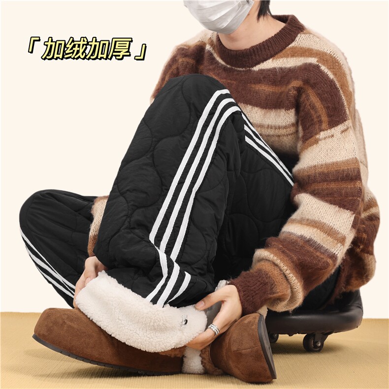 2025冬季美式条纹葫芦格设计加绒外穿棉裤B315-K25905JR-p65控89，男装棉裤，电商B315