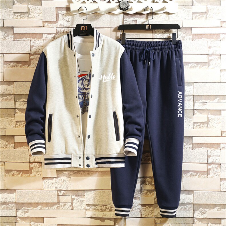 2025秋季新款棒球服卫衣套装学生班服套装XZ102A-4-Q8663-P95,男装休闲套装,星座211-2