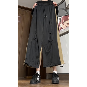703-K360-P48 秋季高品质含锦 高街潮牌铆钉宽松工装直筒休闲裤图片