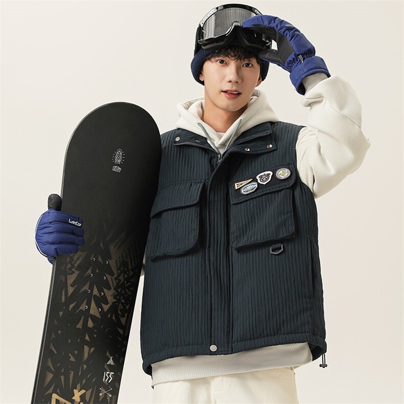 2025冬季新款男日系潮牌立领白鸭绒羽绒服加厚马甲棉衣YR70-F199图片