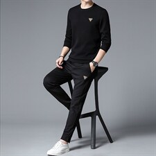 S3070-2钱塘2020-2秋季新款时尚休闲简约中青年男士卫衣套装P142，男装休闲套装，钱塘207-2