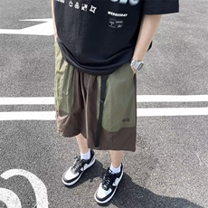 夏季户外山系纯色短裤男潮牌ins速干宽松休闲五分裤运动男，男装牛仔裤，星座716-4