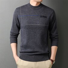 2021羊毛衫男纯羊毛针织衫圆领加厚打底衫毛衣QLM55628-P190,男装针织衫/毛衣,电商B212（原钱塘6029）