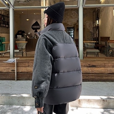 2025新款冬季设计感拼接加厚棉服女新款学院洋气百搭棉袄外套，男装棉衣，星座1210-1