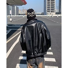 得物品质秋款男皮夹克工装大口袋宽松皮衣外套JK140P78，男装夹克，星座1013-1