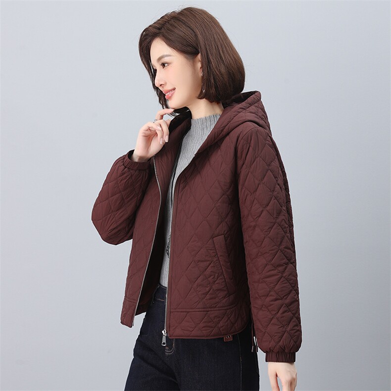 2024年冬季新款时尚连帽开衫加棉棉服,女装棉衣/棉服,依恋蒂丝