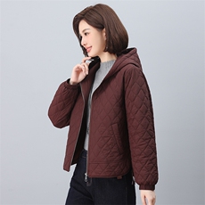 2024年冬季新款时尚连帽开衫加棉棉服，女装棉衣/棉服，依恋蒂丝