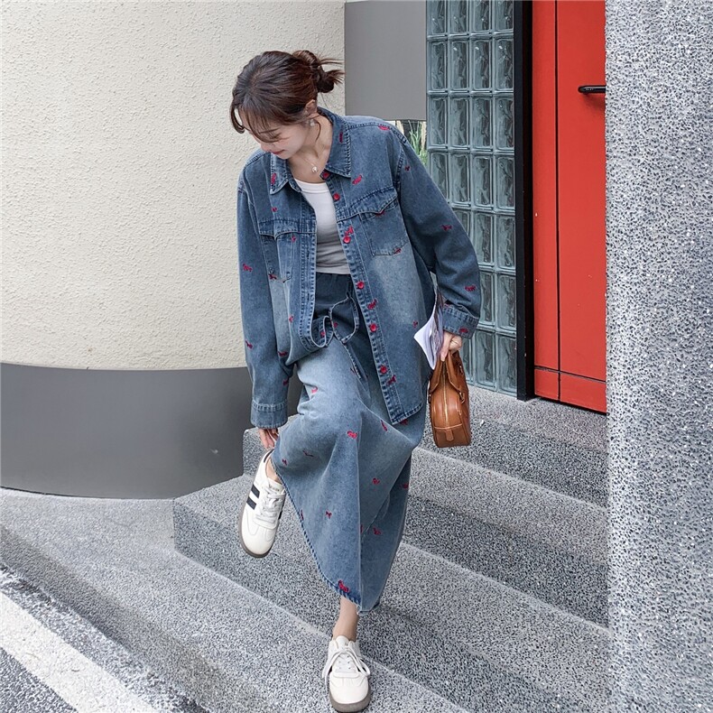 26春季新款牛仔刺绣两件套6670-P195-K298,女装套装/套裙,2C317