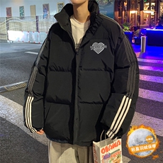 港风冬季新款织带立爱心领羽绒服男潮宽松印花YR6115P225控298，男装羽绒服，电商A268A