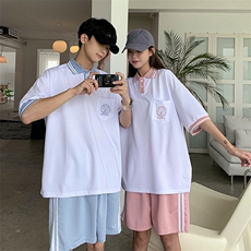 2023夏季polo衫短袖套装ins潮流百搭jk制服运动一套衣服T634-P45，男装T恤，星座512-2