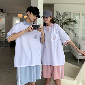 2023夏季polo衫短袖套装ins潮流百搭jk制服运动一套衣服 T634-P45图片