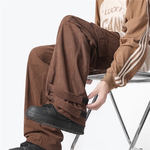 深度库存秋冬加厚灯芯绒工装裤束脚阔腿裤休闲裤子男K10077-特P40图片