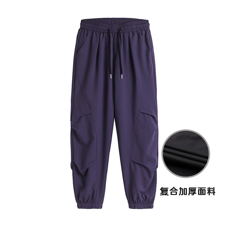 新复合面料夏季港风冰丝裤设计小众百搭冰丝防水休闲裤K5000P40,男装休闲裤,电商A128