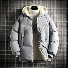 加厚加绒连帽衣男大码服男面包服男网格MY16279-P100，男装棉衣，电商A040A