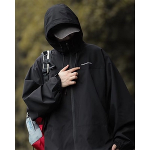 春秋新款男士防风防水外套日系户外宽松冲锋衣工装夹克 JK7005图片