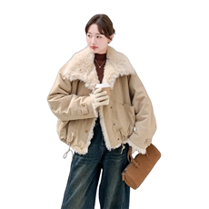 25冬季新款羊羔毛加绒加厚牛仔夹克外套2B138-805P220K330，女装短外套，2B138