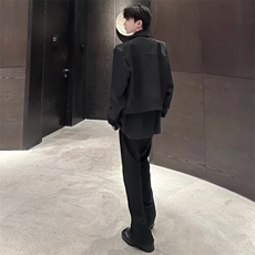 潮盐系炸街金属扣短款黑色外套女薄款甜酷夹克上衣秋季1183-P68，男装夹克，星座910-5