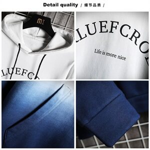 渐变色潮流宽松韩版百搭休闲上衣服秋季外套连帽卫衣DF73T图片