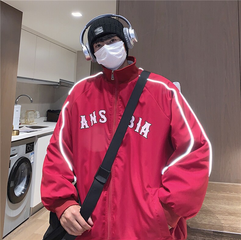 港风新品反光宽松男士棉衣韩版百搭情侣棉服冬装外套G1030P118,男装棉衣,电商A339