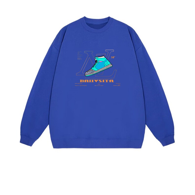 2025年秋季通勤通勤长袖套头一只鞋时尚百搭通勤简约，女装卫衣/绒衫，花可