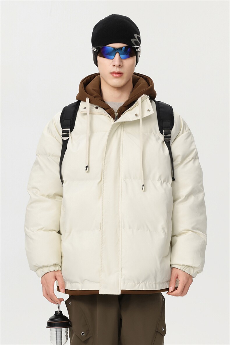冬季新款棉服假两件连帽棉衣休闲袄子保暖面包服D4134-TP75不,男装棉衣,电商A102