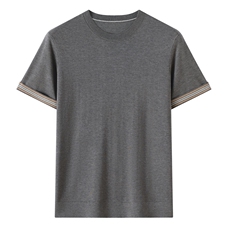 莱赛尔天丝男款圆领短袖，男装T恤，昭美羊绒