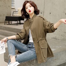 短款风衣女2025年新款韩版宽松百搭时尚流行工装休闲外套图片