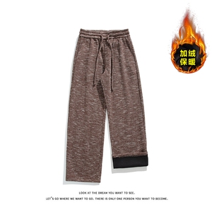美式宽松阔腿裤垂坠感抽绳加绒加厚休闲裤男K8690JR（加绒）特P52图片