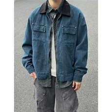秋季新款现货翻领夹克男纯棉上衣外套DSA157B-JK7943-特P90，男装夹克，电商A157B