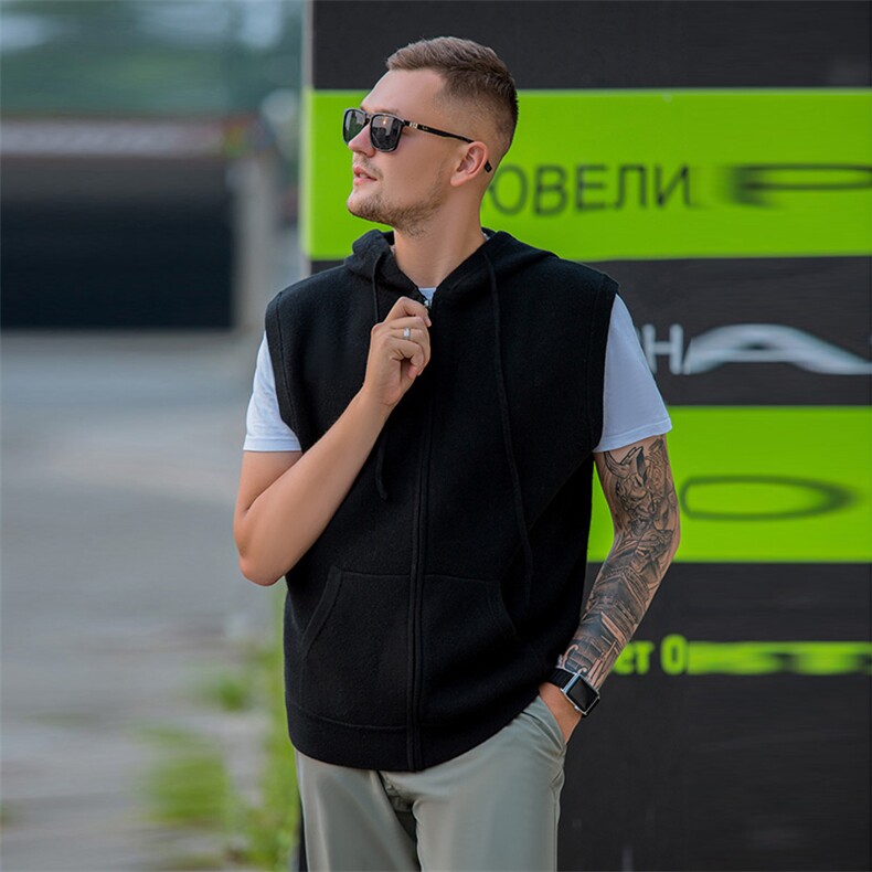 羊绒衫男开衫羊绒毛衣秋冬休闲商务内搭外穿马甲男装，男装背心/马甲，美创羊绒